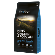 Ração Profine Puppy Chicken é um alimento superpremium para cachorros com 60% de frango e vegetais frescos. Glucosamina, Condroitina, Omega 3