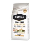 Ownat GF HYPOALLERGENIC Lamb com 50% carne fresca de cordeiro, como uma única fonte de proteína animal (mono-proteico) e sem cereais para cães com alergias.