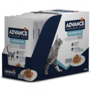 Advance Vet Cat Gstroenteric é um alimento dietético saboroso para estimular o apetite, reduzir vómitos, diarreia aguda e crónica. Para gatos e gatinhos.