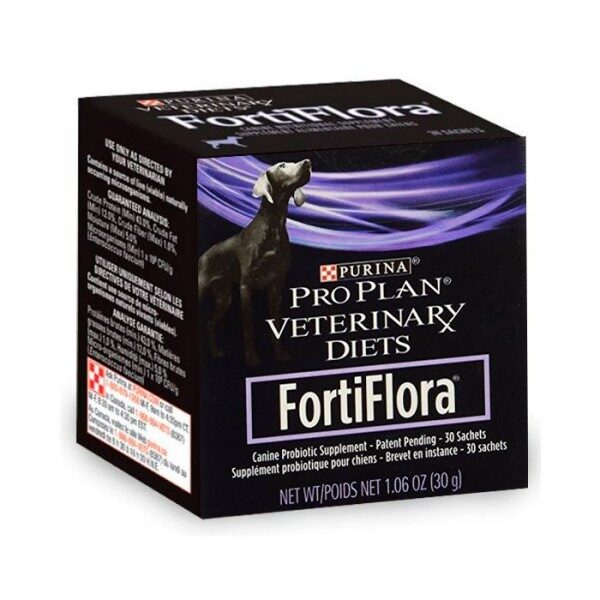 Pro Plan PVD FortiFlora Canine é um suplemento probiótico para cachorros e cães adultos. Para ajudar a suportar a saúde e equilíbrio intestinal.