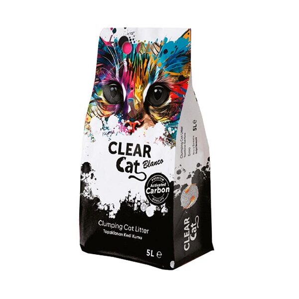 Clear Cat Blanco é uma areia areia carvão ativado para gatos que se distingue pela cor branca e pelo alto poder de absorção. Aglomera de forma compacta.