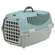 Transportadora para gatos e cães pequeno porte até 8 kg, Com pega e ranhuras para boa circulação de ar. Com gaveta e abertura superior.