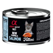 Alpha Spirit Salmão Kitten alimento húmido para gatinhos, ingredientes de alta qualidade e taurina, A melhor combinação para uma dieta equilibrada, saudável