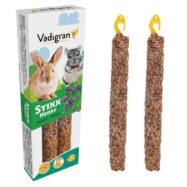 STICKS com ervas para Coelhos e Chinchillas natural e feito no forno, com uma variedade de ingredientes a envolver um biscoito delicioso. 90 gr (2 unidades)