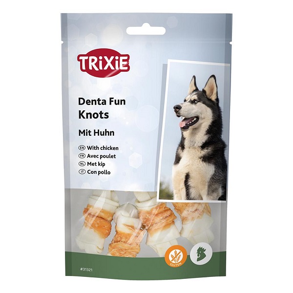 TX31321.jpg-1032x1032 Osso com nó e filete de frango são ideais para dar ao animal entre as refeições. Carne de frango e pele de bovino grossa para um longo período de mastigação