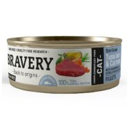 Bravery Cat Sterilized Tuna Loin & Carrot é um alimento húmido de atum e cenouras. Rico em ómega 3 e betacarotenos para manter a pele e pelagem saudáveis,