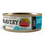 Bravery Cat Tuna Loin Fillet & Peas é um alimento húmido composto por lombo de atum e ervilhas em gelatina. Rico em Ómega 3. Óleo de salmão e azeite virgem.
