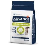 Advance Veterinary Hypoallergenic Gato é uma dieta indicada para gatos com reações alimentares adversas (alergia ou intolerância alimentar).