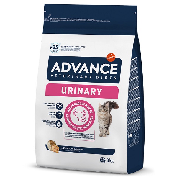 advance-vet-urinary-racao-seca-para-gato-adulto-com-problemas-urinarios-maiapet Advance Veterinary Urinary Gato com problemas urinários. Prevenção e controlo de recidivas de cálculos formados por cristais de estruvita e de oxalato.