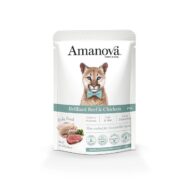 Amanova Brilliant Beef & Chicken é um alimento húmido para gatos adultos. Deliciosa combinação de carne fresca de frango e vitela. Não contém cereais.