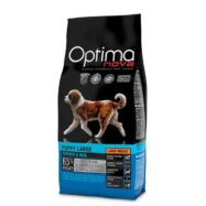 A ração Optima Nova Puppy Large Chicken & Rice foi formulada para cachorros de raças grandes em fase de crescimento. Contém glucosamina e condroitina.