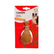 Brinquedo Camon Bambu perna frango de roer para cão, fabricado com uma combinação de fibra natural de bambu e nylon, resistente e durável.
