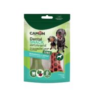 Os snacks vegetarianos para cães da Camon em forma de osso, são ideais para estimular a mastigação e entreter o cão. Fórmula sem glúten e são sem corantes.