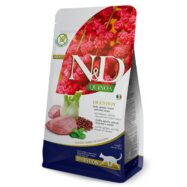 Farmina N&D Quinoa Cat Digestion é um alimento dietético para gatos, indicado na compensação de distúrbios digestivos e insuficiência pancreática exócrina.