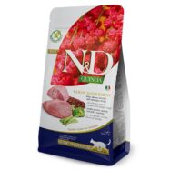 Farmina N&D Quinoa Cat Weight Management Lamb é um alimento dietético completo para gatos adultos, indicado para a redução do excesso de peso corporal.