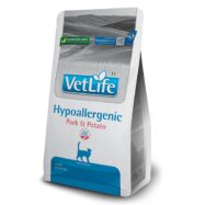 Farmina Hypoallergenic Pork Gato para reduzir intolerâncias a ingredientes Apoio ao funcionamento da pele em caso de dermatoses e queda excessiva de pêlo.