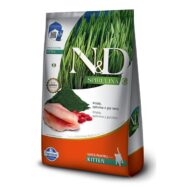 Farmina N&D Spirulina Kitten é um alimento completo para gatinhos, gatas gestantes ou lactantes. Uma combinação deliciosa de arenque, spirulina e bagas goji