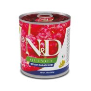 Farmina Quinoa Weight Management é um alimento húmido dietético completo para cães adultos, indicado para a redução do execsso peso corporal.