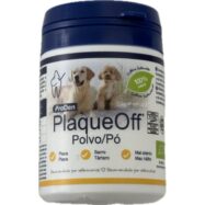Plaque Off pó Cães é um produto recomendado por veterinários para tratar da saúde bucal do seu animal de estimação. Anti-tártaro e boa respiração! Mau hálito!