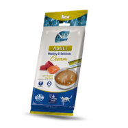 Creme N&D Ocean Gato - Alimento complementar para gatos adultos. Delicioso creme elaborado com atum e salmão. Embalagem: 4x 15 gr.