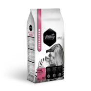 Amity Premium Lamb & Rice alimento específico para gatos esterilizados feito com cordeiro e arroz. Contém uma maior percentagem de proteína e menos gordura.