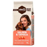 Amity Grain Free Salmon & Tapioca é um receita equilibrada que favorece a digestão. Vitaminas e minerais essenciais para a saúde geral e sistema imunitário.